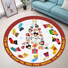 Load image into Gallery viewer, Personalized Family Christmas Socks Round Rug Doormat PopCulturePrints
