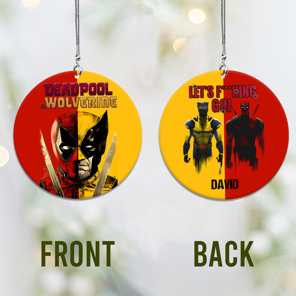 Personalized Deadpool & Wolverine Let's F**king Go Car Ornament