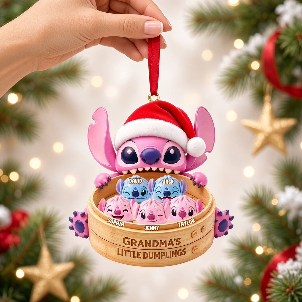 Grandma's Adorable Grandkids Christmas Ornament - Personalized Gift for Grandma Ornament PopCulturePrints