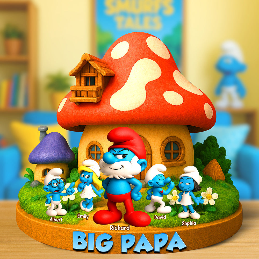 "Celebrate Dad with a Unique Touch - Big Dad Acrylic Plaque, Personalized Gift for Him" Shaped Plaques PopCulturePrints