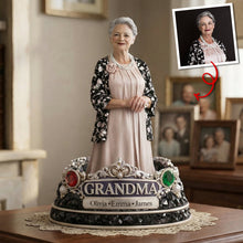 Load image into Gallery viewer, "A Grandmother's Love Lasts Forever" - Cherished Grandma Shaped Plaque - Personalized Gift for Grandma Shaped Plaques PopCulturePrints
