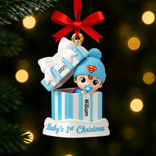 Load image into Gallery viewer, Capture the Magic of Baby&#39;s First Christmas - Personalized Christmas Ornament for Kids Ornament PopCulturePrints
