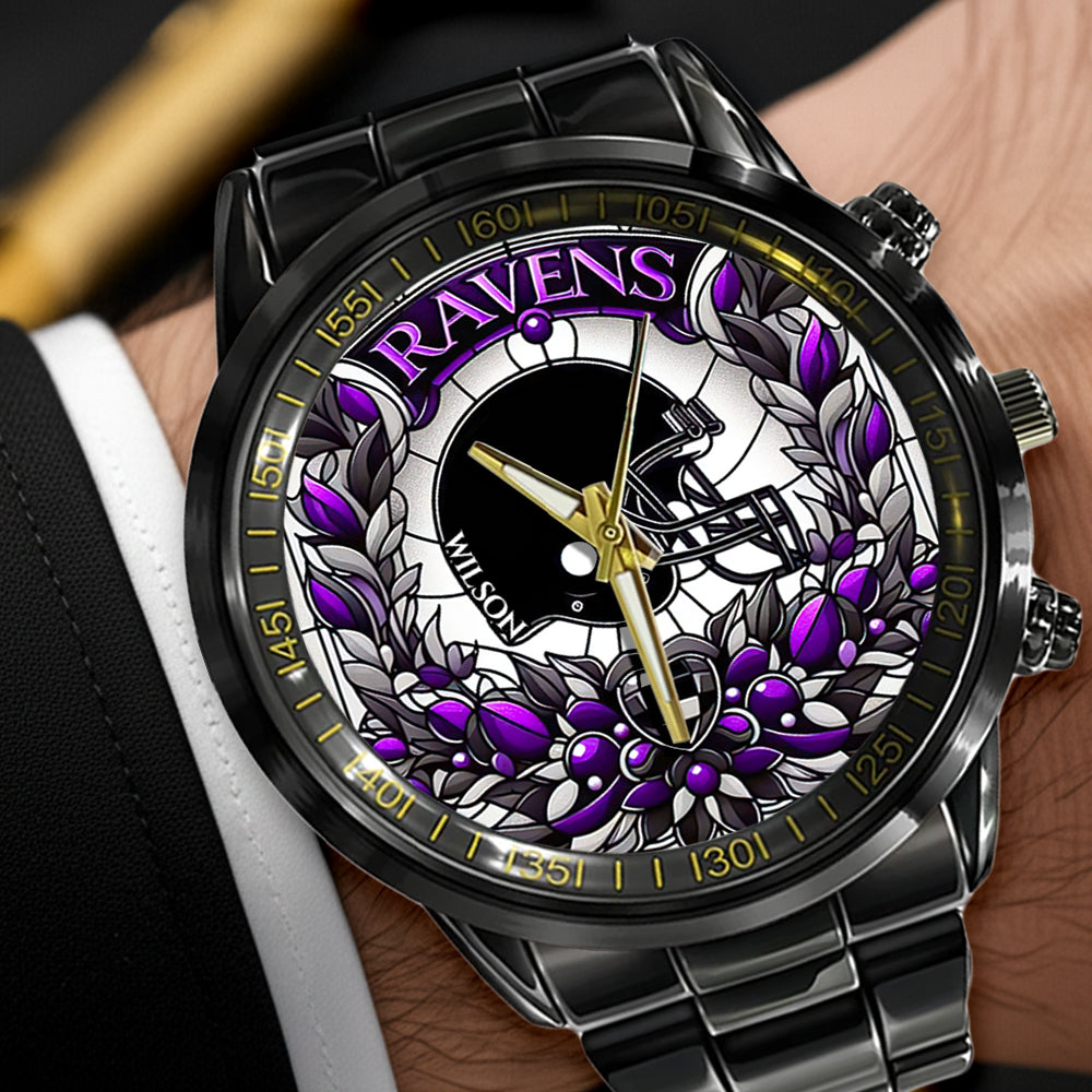 "Time for Touchdowns!" Personalized Football Team Men's Watch - Perfect Gift for Football Lovers Men's Watch PopCulturePrints