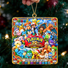 Load image into Gallery viewer, “Gotta Catch 'Em All!” Celebrate with the 30th Anniversary Colorful Creature Ornament - Personalized Christmas Gifts

