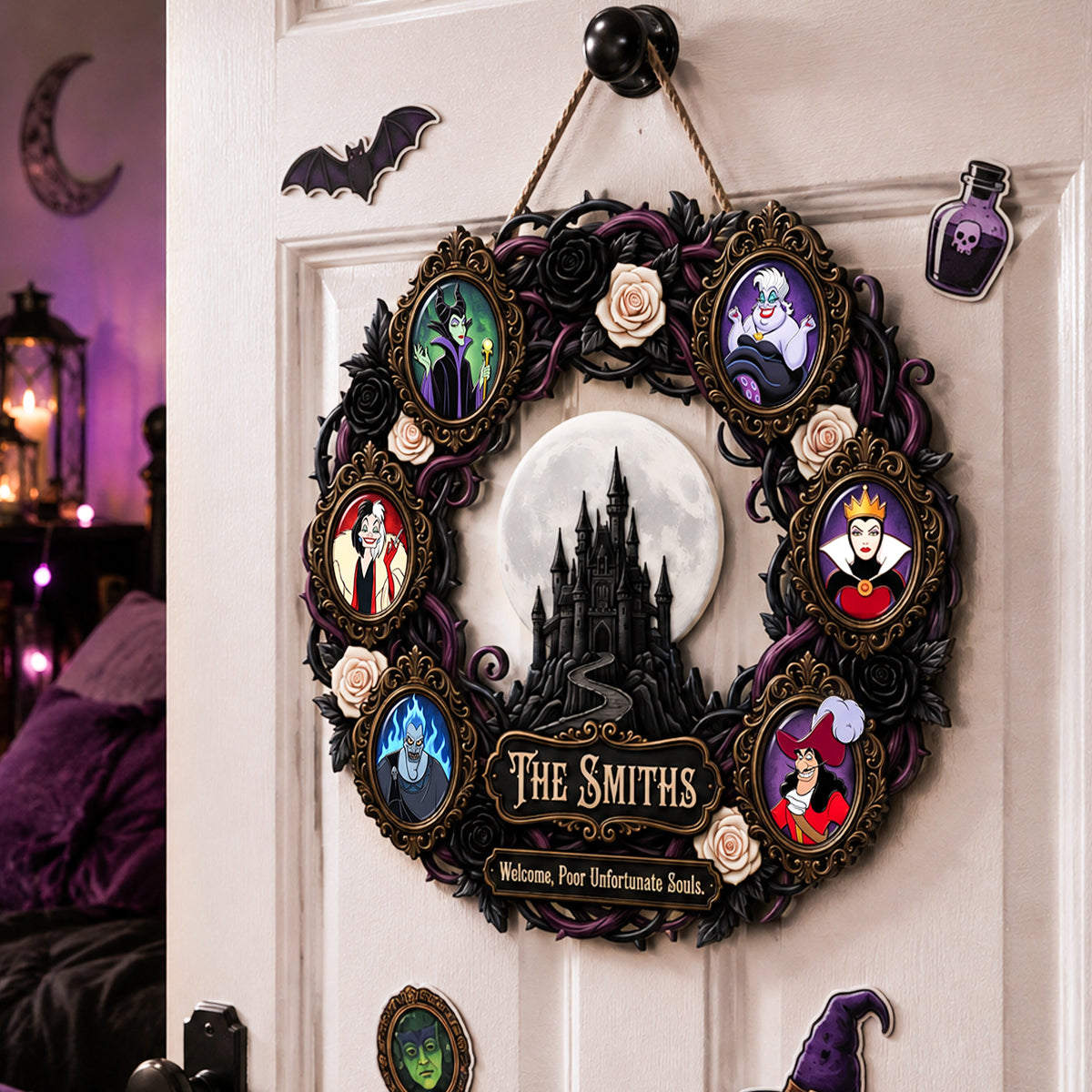 "Welcome, Poor Unfortunate Souls" - Villainous Night Acrylic Sign - Personalized Halloween Gift Acrylic Sign PopCulturePrints