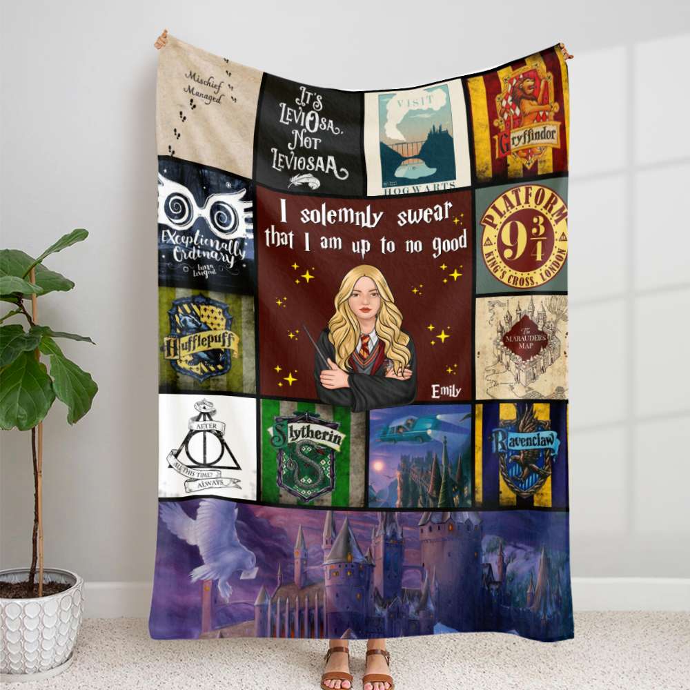 Personalized Magic School Blanket for Harry Potter Fans