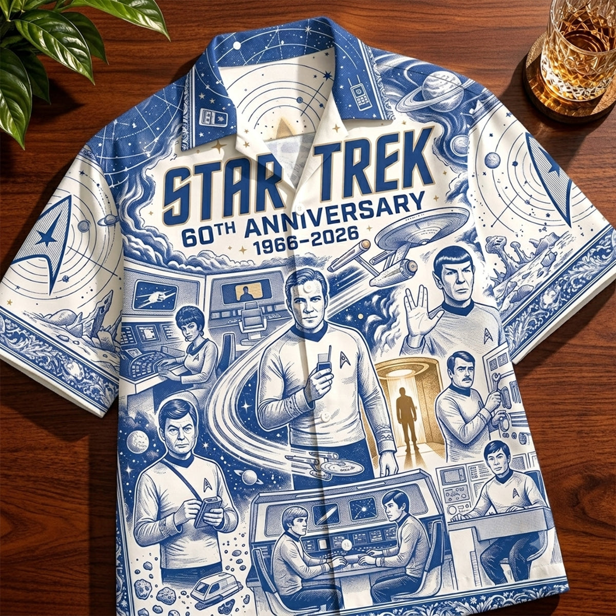 “Set Sail on a Legendary Adventure” - Customized Hawaiian Shirt - Perfect Gift for Fans of Pop Culture and Star Trek Enthusiasts