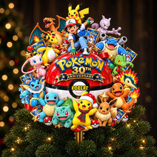 Load image into Gallery viewer, Celebrate 30 Years of Adventure - Personalized Pokémon Tree Topper Ornament PopCulturePrints
