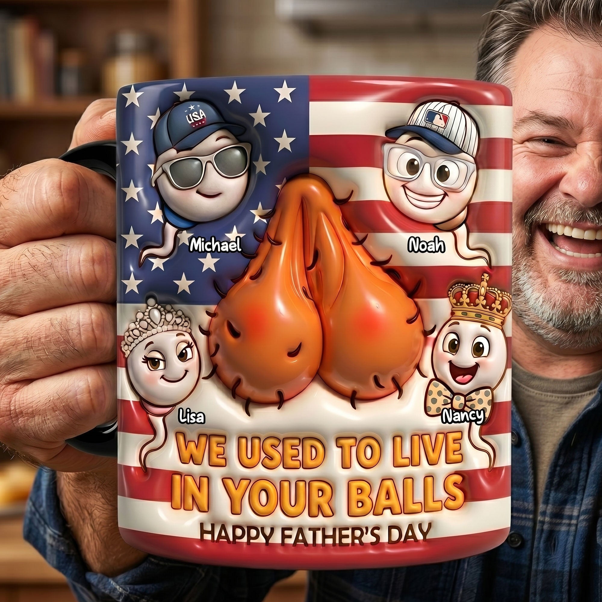 We Used to Live in Your Balls - Funny Sperm Magic Mug | Personalized Gift for Dads, Grandpas, and More Coffee Mug PopCulturePrints