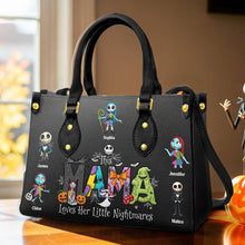 Load image into Gallery viewer, Spooky Mama - This Mama Loves Her Little Nightmares Personalized Leather Bag for Halloween Leather Bag PopCulturePrints
