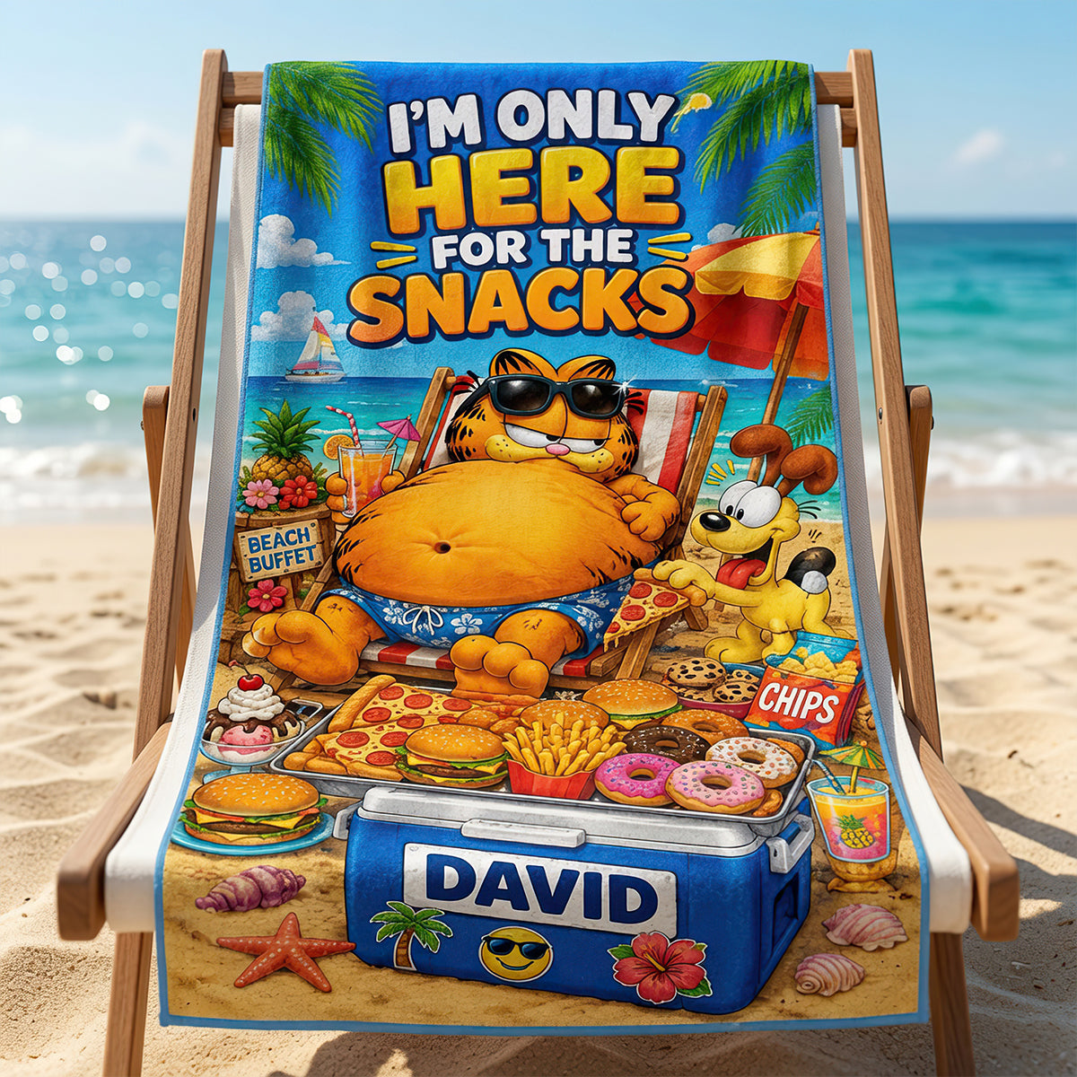 Beach Snacks Club Beach Towel - Personalized Gifts 04HADT180726 Beach Towel PopCulturePrints