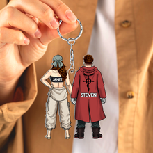 Load image into Gallery viewer, Personalized Couple Keychain - Custom Character Design Keychains PopCulturePrints
