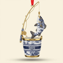 Load image into Gallery viewer, Hooked on Joy: Personalized Fishing Christmas Ornament - Custom Gift for Fishing Lovers, Adventurers, and Friends Ornament PopCulturePrints
