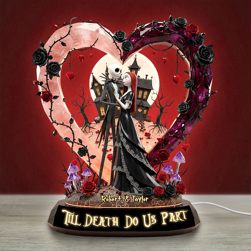 "Till Death Do Us Part" - Spooky Couple Acrylic Light Box - Personalized Gifts for Couples Light Box PopCulturePrints