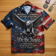 Load image into Gallery viewer, “We the People: Honoring Our Heroes” - Bold Eagle Veteran Hawaiian Shirt - Personalized Gift for Veterans Hawaiian Shirts PopCulturePrints
