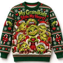 Load image into Gallery viewer, My Grandkids Stole My Heart - Personalized Knitted Ugly Sweater for Grandparents
