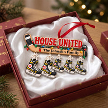 Load image into Gallery viewer, “Celebrate Family Unity this Holiday Season” - Custom House United Christmas Ornament - Personalized Gifts for Skating Lovers Ornament PopCulturePrints

