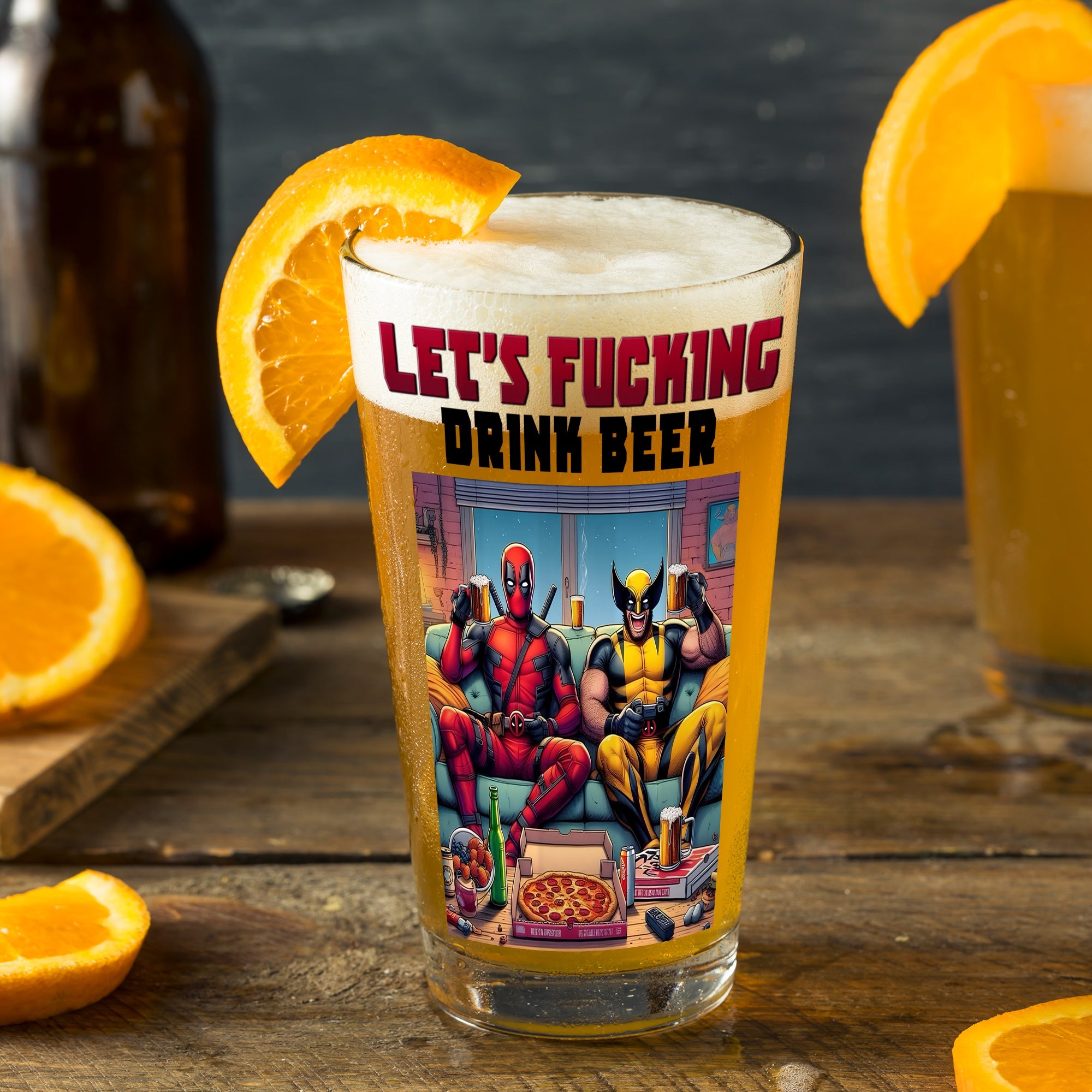 Funny Superhero Beer Glass - Movie Fans Gift