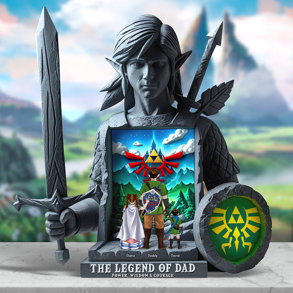 "Power, Wisdom & Courage" - The Legend Of Dad Acrylic Plaque - Personalized Gift for Dad, Grandpa & More Shaped Plaques PopCulturePrints