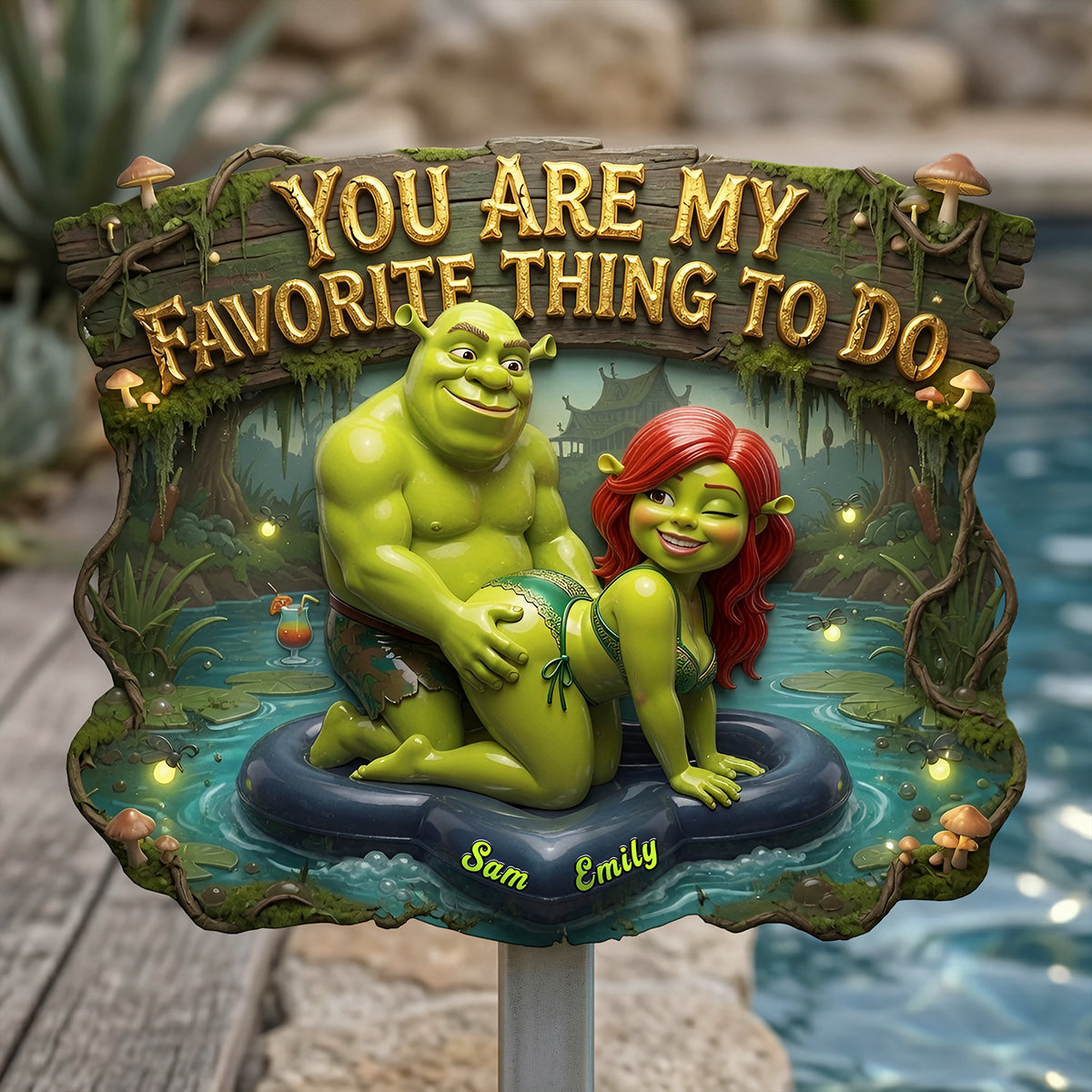 You Are My Favorite Thing To Do - Custom Naughty Couples Metal Sign - Perfect Gift for Couples and Anniversaries