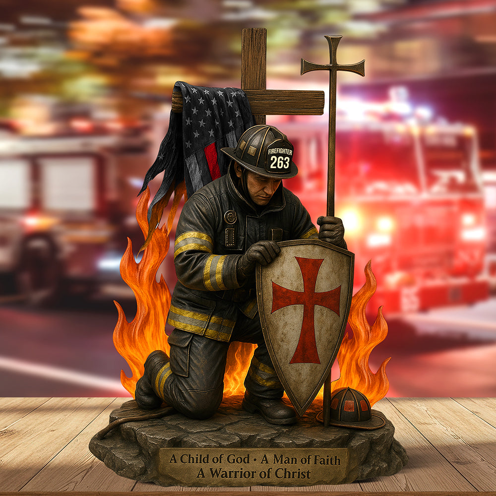 A Child of God - Personalized Knight Templar Acrylic Plaque for Firefighters Shaped Plaques PopCulturePrints