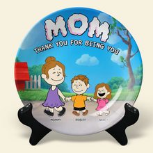 Load image into Gallery viewer, &quot;Thank You For Being You&quot; - Personalized Ceramic Round Plate - Gift for Mom, Grandma &amp; More Ceramic Round Plate PopCulturePrints
