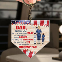 Load image into Gallery viewer, Custom Dad Keychain - Thank You for Being Our Superhero Keychains PopCulturePrints
