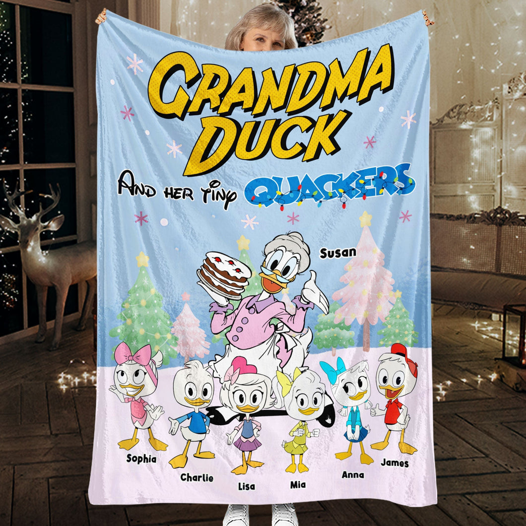 Custom Grandma Duck Blanket - Personalized Christmas Gift for Grandma Blanket PopCulturePrints