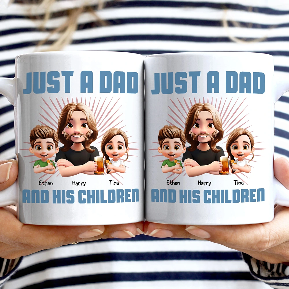 “Just A Dad And His Girl” - Personalized 3D Effect Mug - Perfect Gift for Dads and Grandpas Mug PopCulturePrints