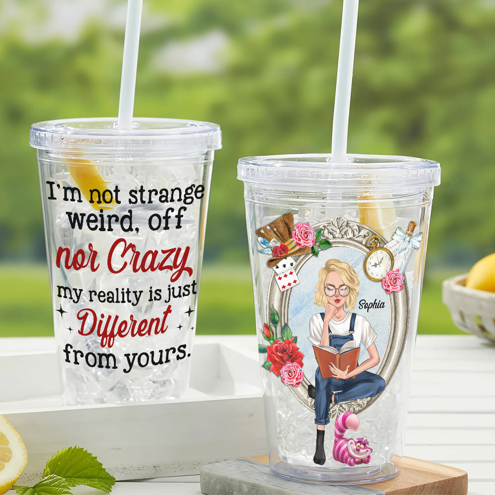 Personalized Acrylic Tumbler - Unique Reality Design for Book Lovers Tumbler Cup PopCulturePrints