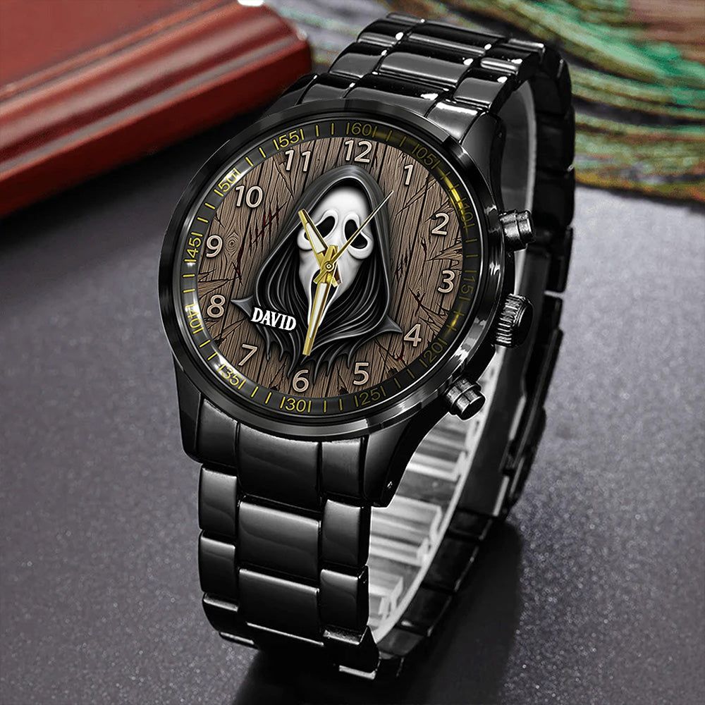 “Time for Action” - Dreadful Characters Men's Watch - Personalized Gift for Horror Fans Men's Watch PopCulturePrints