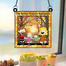 Load image into Gallery viewer, Personalized Brown Peanuts Halloween Window Hanging
