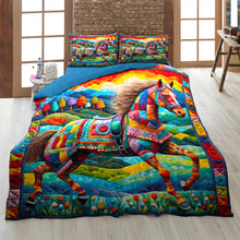 Load image into Gallery viewer, Vibrant Horse Lovers Quilt Bed Set Blanket PopCulturePrints
