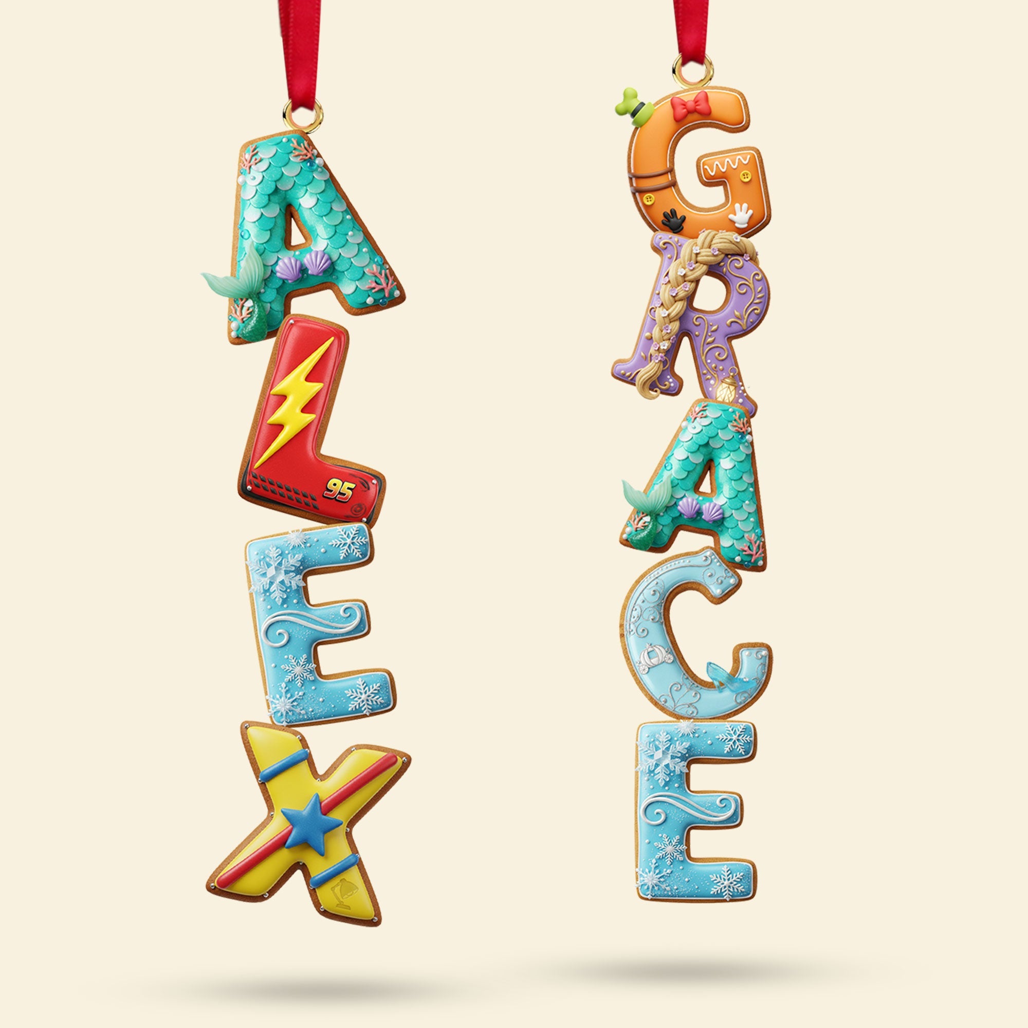 Celebrate with Joy: Personalized Alphabet Gingerbread Ornament - Custom Christmas Gift for Everyone Ornament PopCulturePrints