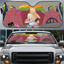 Load image into Gallery viewer, Personalized Couple Windshield Sunshade - Custom Love Design Doormat PopCulturePrints
