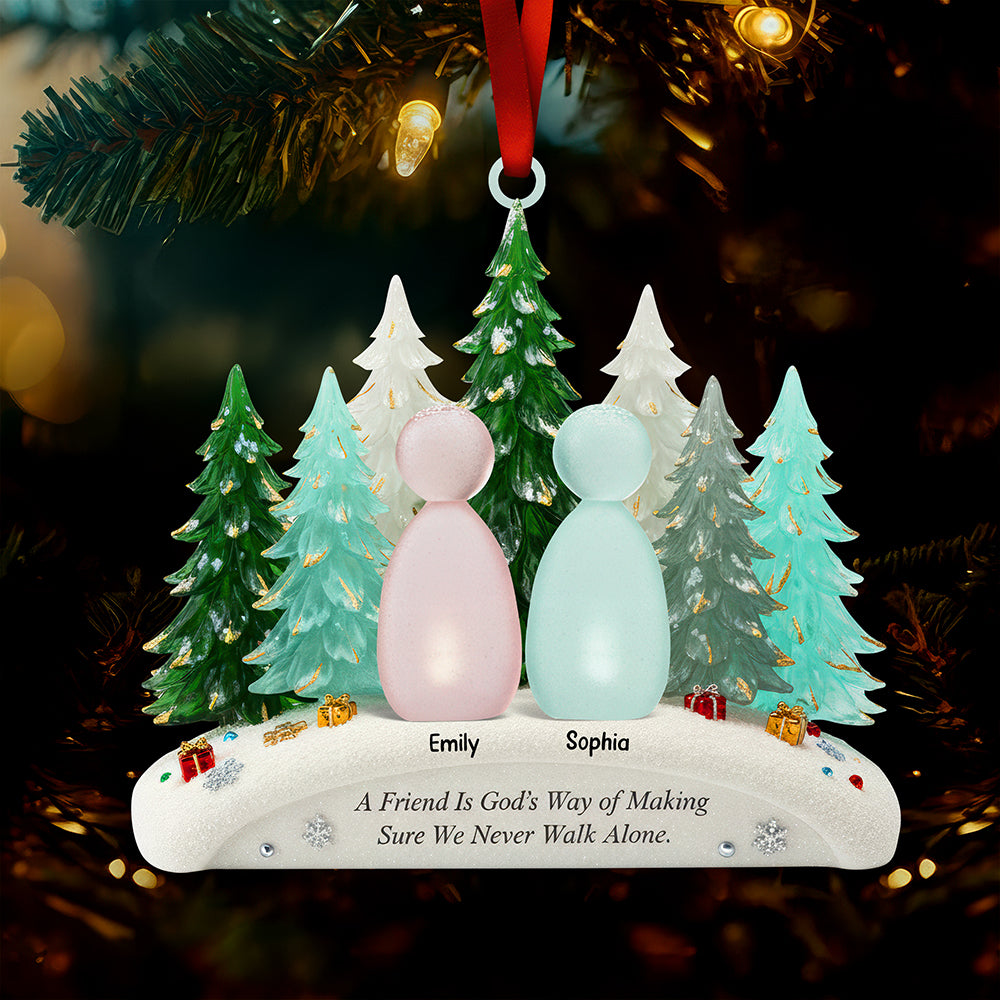 A Friend Is God's Way of Making Sure We Never Walk Alone - Personalized Christmas Ornament for Friends Ornament PopCulturePrints