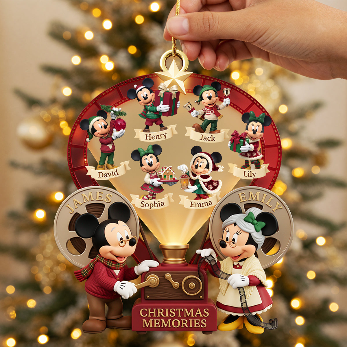 "Create Cherished Moments with Our Holiday Mouse Family - Personalized Christmas Ornament"