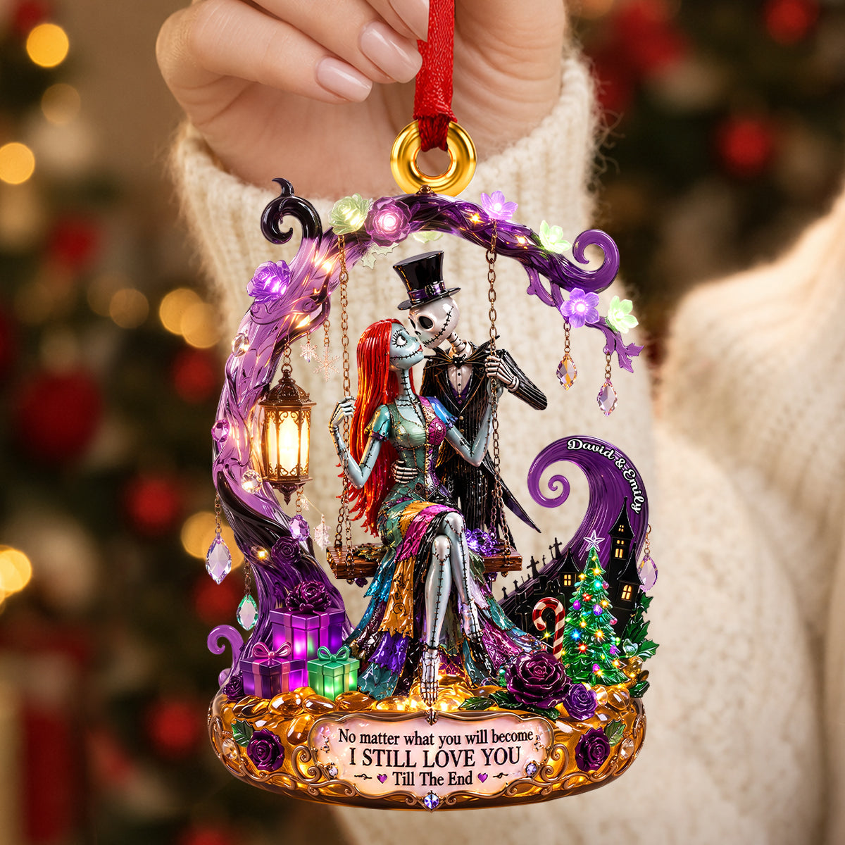 Eternal Kiss Acrylic Ornament - A Personalized Gift for Couples Who Love Each Other