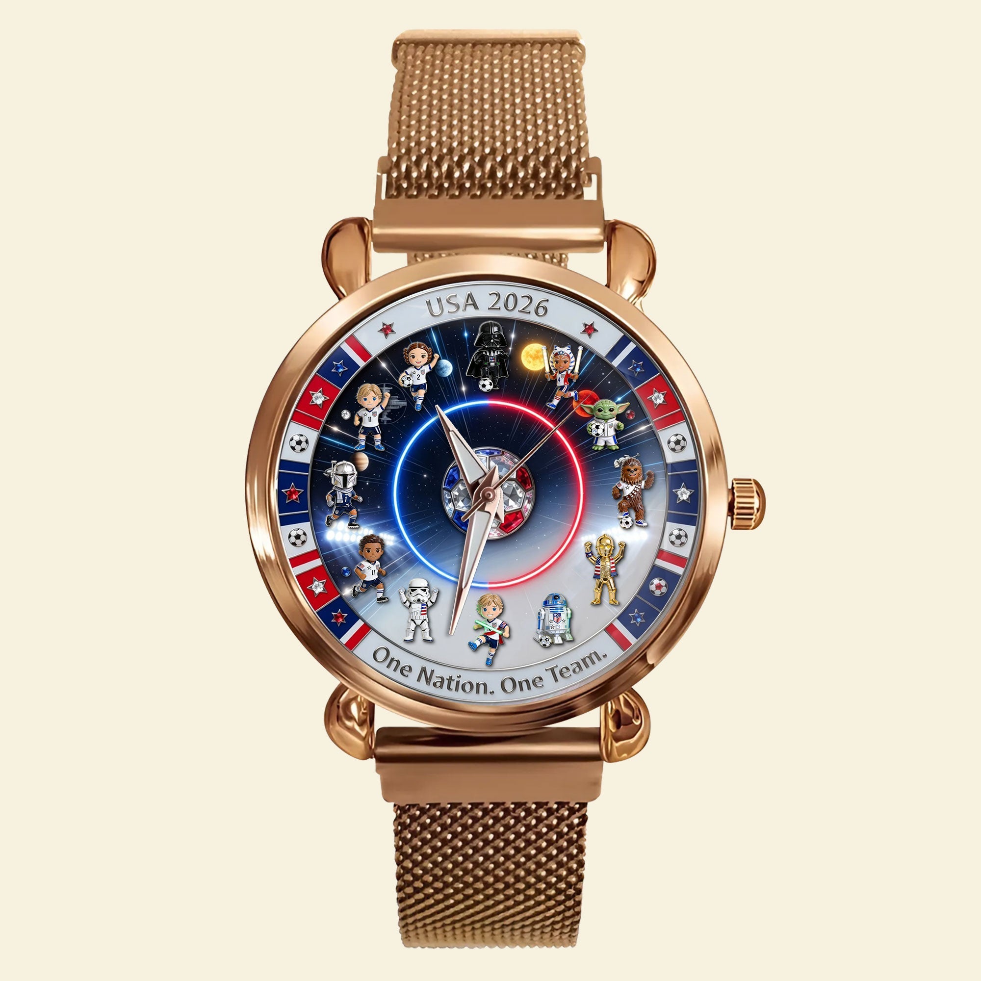 Time to Shine: Unique Personalized Mesh Strap Quartz Watch - Perfect Gift for Him and Her