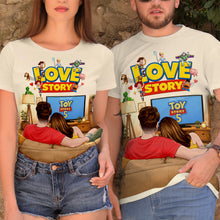Load image into Gallery viewer, Love Story Couple Watching Shirt - Personalized Gifts for Couples
