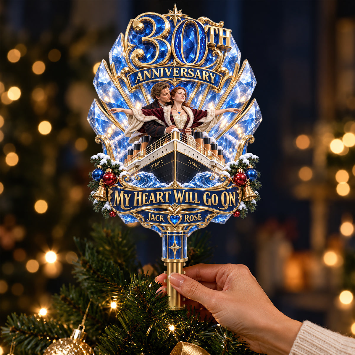 "Timeless Love: Forever Together" - 30th Anniversary Tree Topper - Personalized Gift for Couples