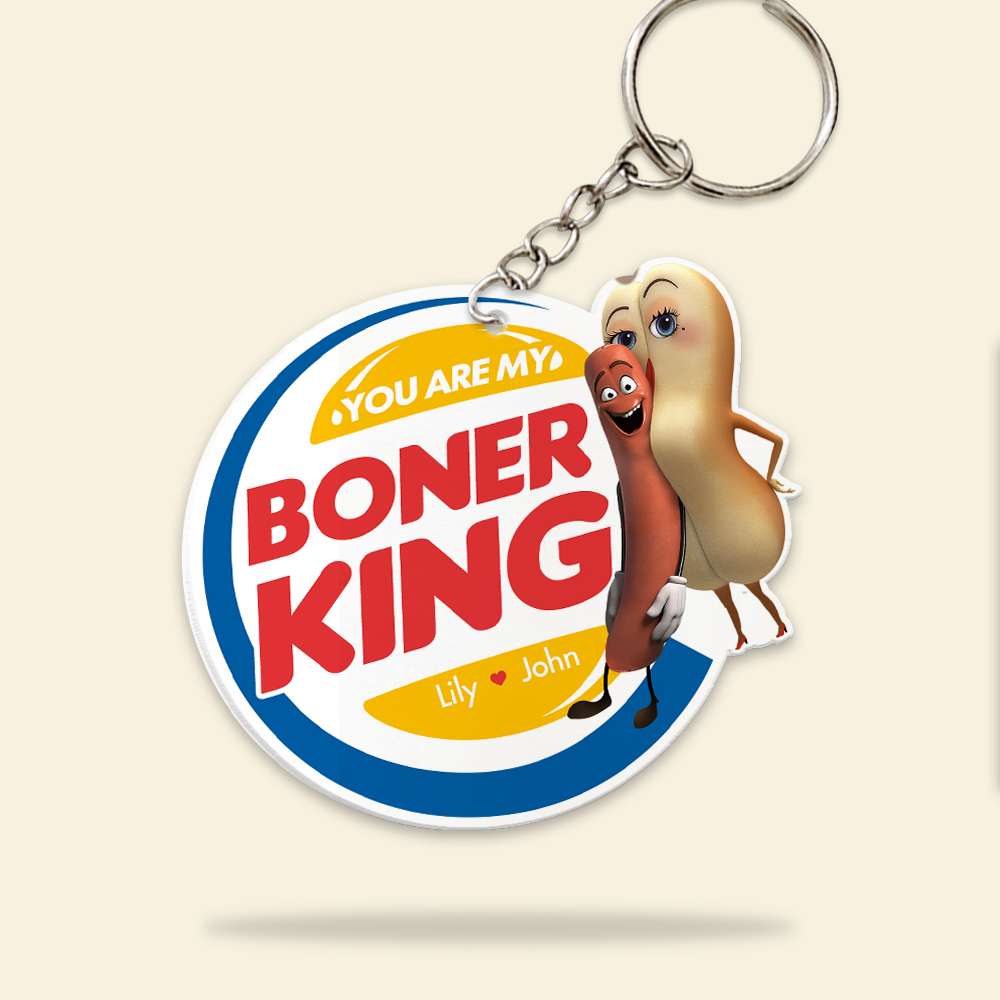 Fun & Naughty Personalized Keychain - Sausage Couple Gift for Him | Valentine's Day Gifts Keychains PopCulturePrints