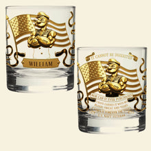 Load image into Gallery viewer, “It Cannot Be Inherited” - Personalized Military 11oz Round Glass - Perfect Gift for U.S. Navy Veterans Glass PopCulturePrints
