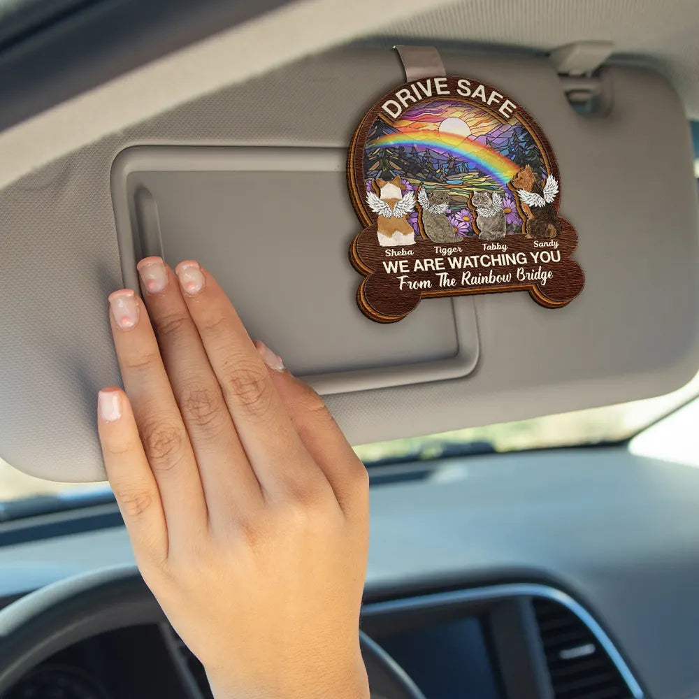 Drive Safe: We're Watching You - Personalized Custom Car Visor Clip for Pet Lovers Car Visor Clip PopCulturePrints