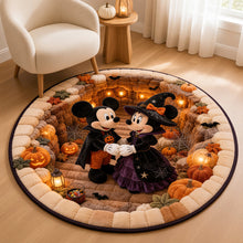 Load image into Gallery viewer, Spooky Little Mouse Round Mat - Personalized Halloween Gift for Couples
