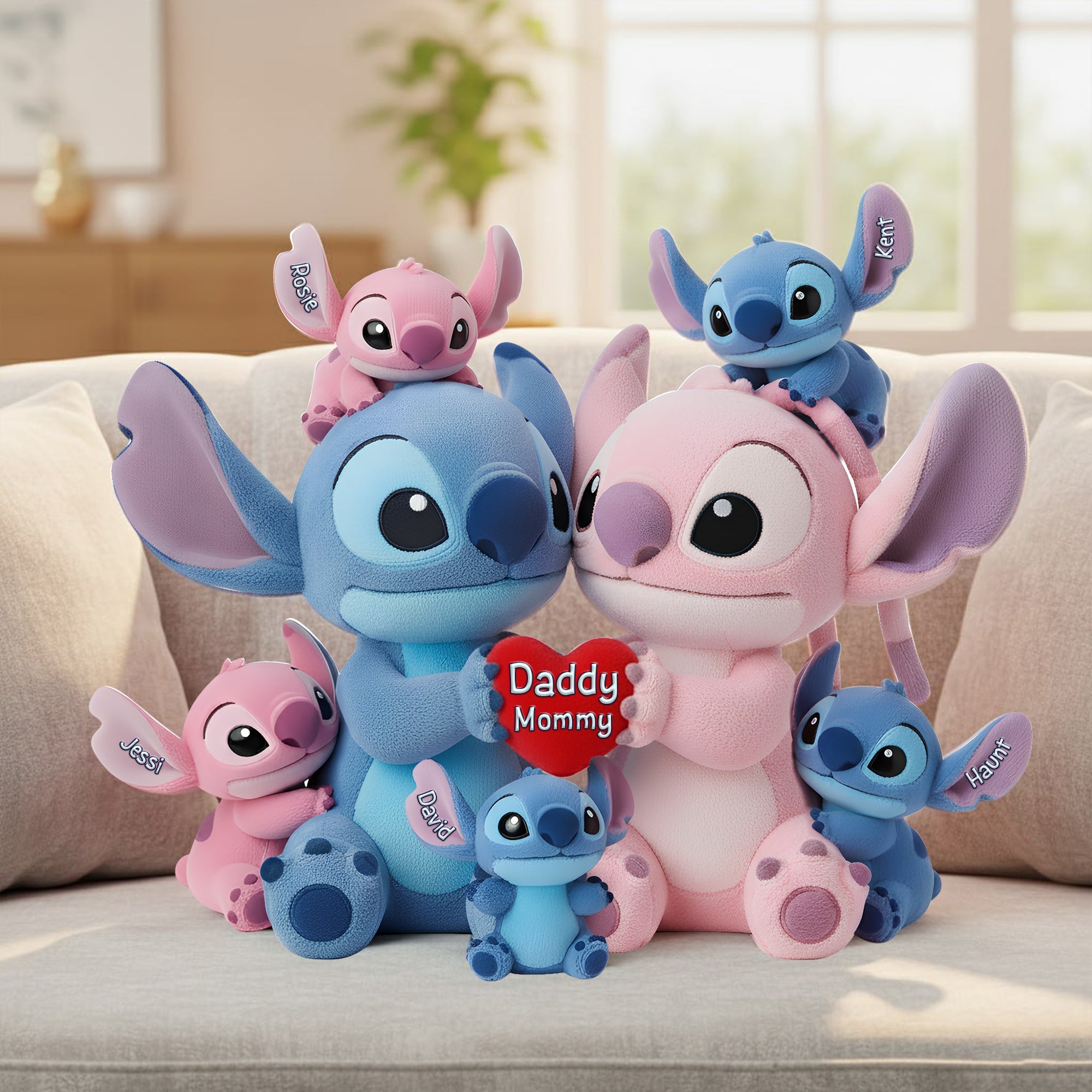 Embrace Family Love with Our Blue Alien Family Shaped Pillow - Personalized Gifts for Every Family Member Pillow PopCulturePrints