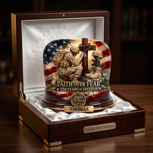 Load image into Gallery viewer, Faith Over Fear: 250 Years of Freedom - Personalized America 250th Anniversary Veteran Acrylic Plaque Shaped Plaques PopCulturePrints
