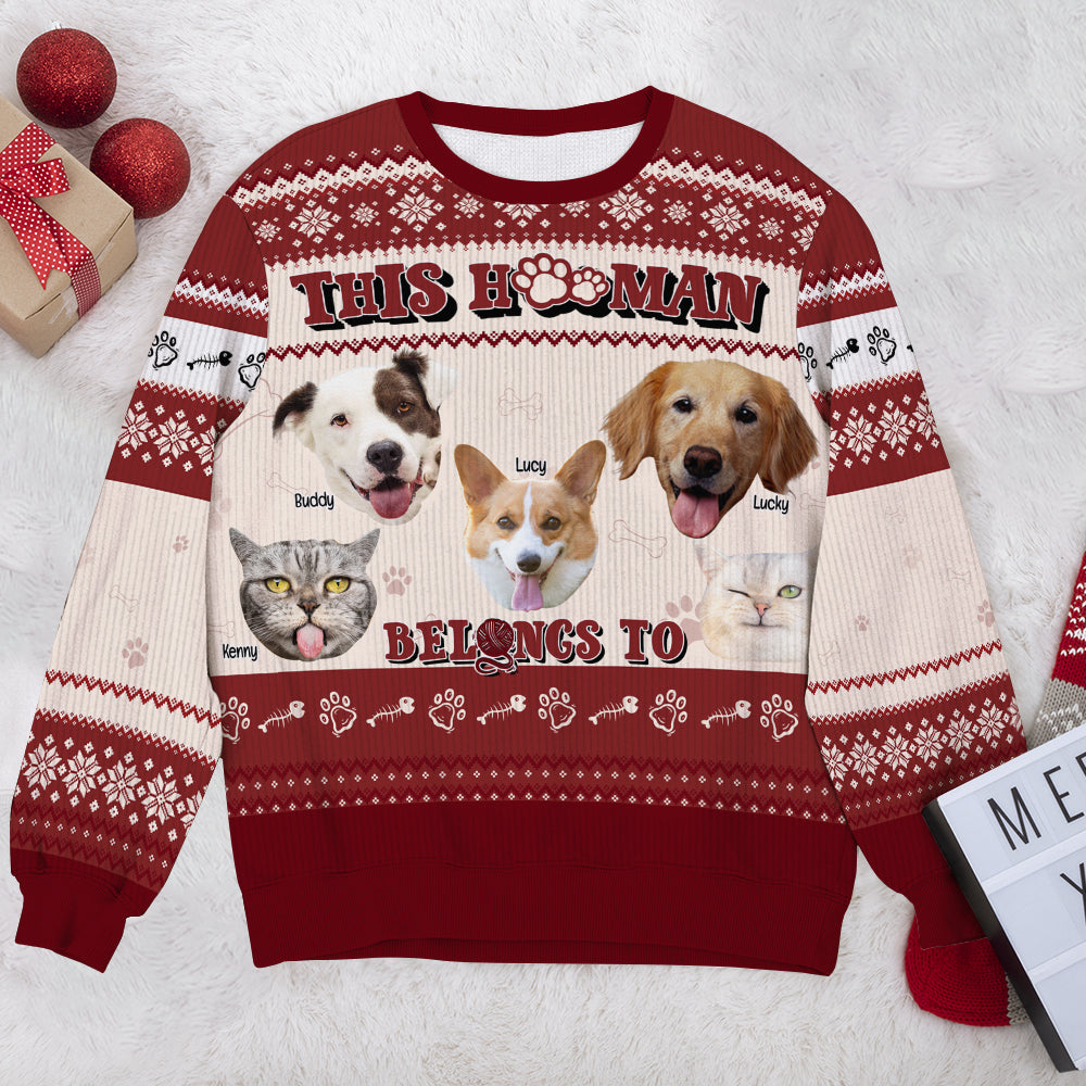Custom Christmas Pet Lover Ugly Sweater - Personalized Photo Gift Ugly Christmas Sweater PopCulturePrints