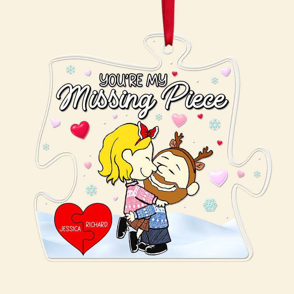 Personalized Christmas Ornament for Couples - Missing Piece Puzzle