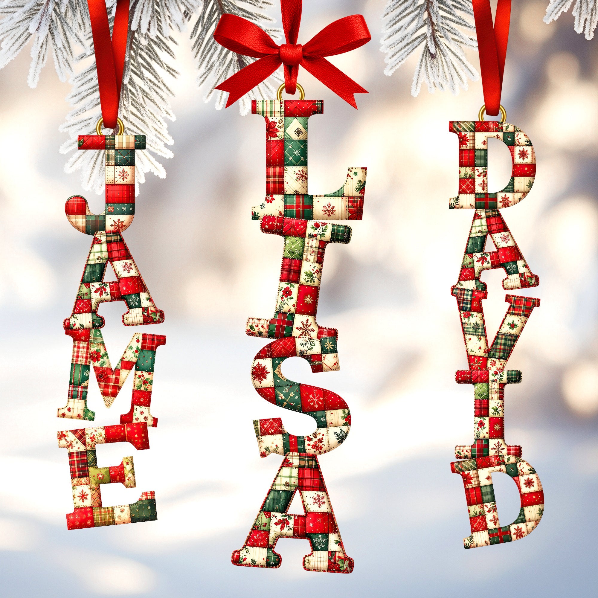 Sewing Alphabet Ornament - A Unique Personalized Christmas Gift for Craft Lovers! Ornament PopCulturePrints